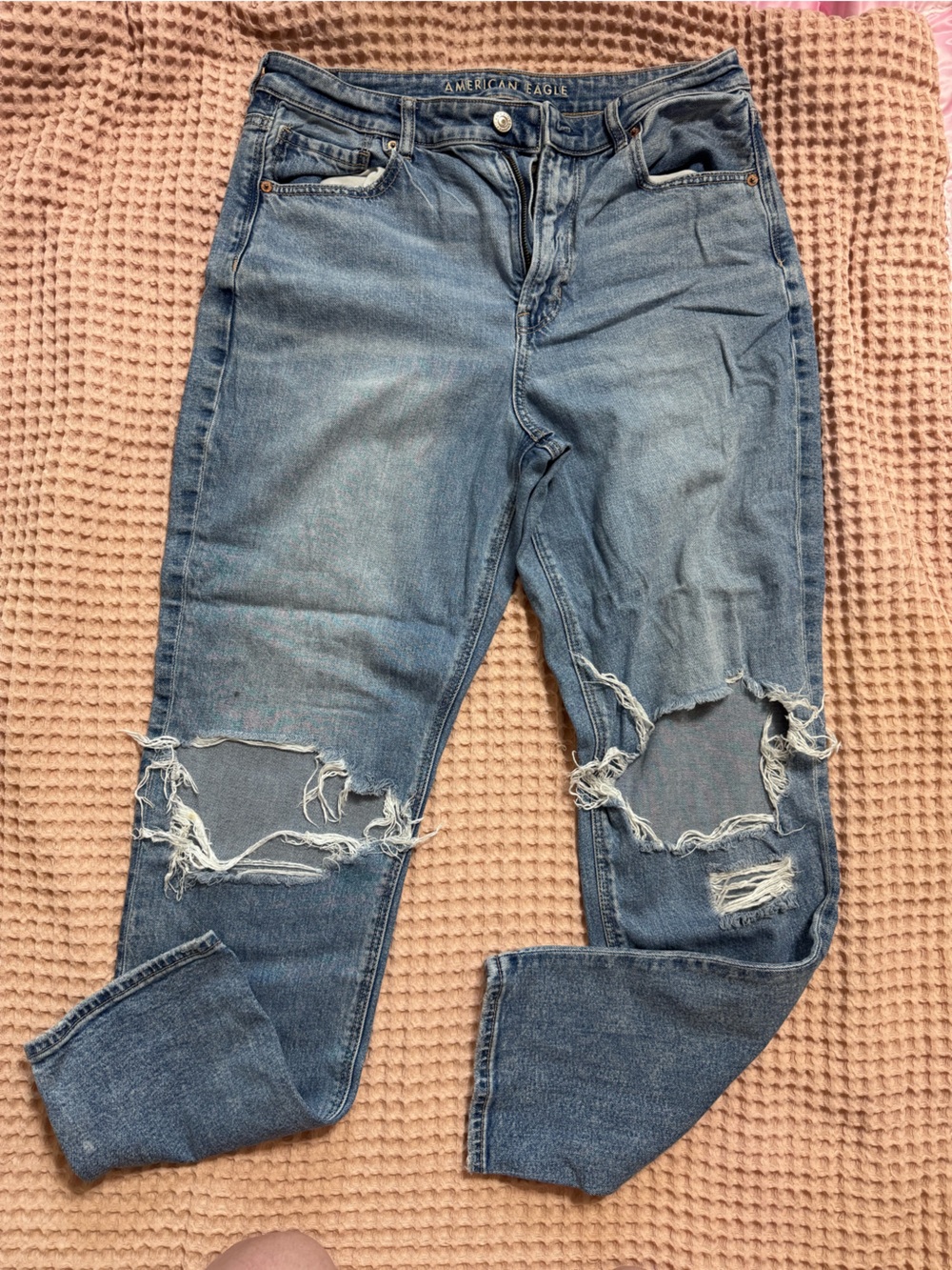American Eagle Outfitters Light Blue Distressed Boyfriend Jeans
